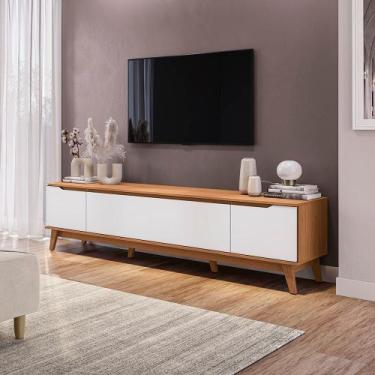 Imagem de Rack Kappesberg 3 Portas Canela/Branco 218cm