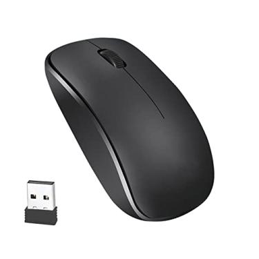 Imagem de T12 Mouse sem fio 2,4 G 1200 DPI Mini mouse ergonômico recarregável, mini mouse ergonômico silencioso para jogos com receptor USB para PC, laptop, preto