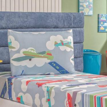 Imagem de Jogo De Lençol Solteiro Bouti Kids Infantil Estampado 2 Peças - Avião