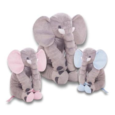 Imagem de Elefante Pelúcia Almofada Bebê Travesseiro Antialérgico Decorativo Inf