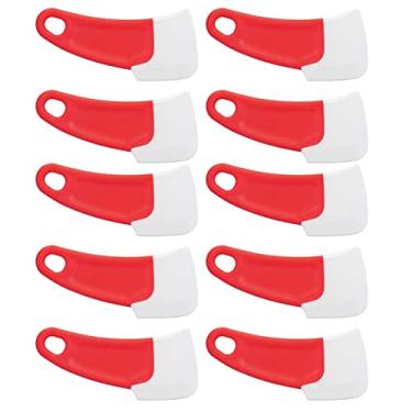 Imagem de 10 espátulas de silicone, conjunto de espátulas de borracha de silicone de grau alimentício para assar, espátula de silicone resistente ao calor, sem costura, design de uma peça, raspadores antiaderentes (vermelho)