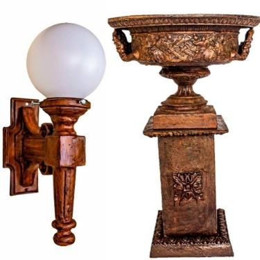 Imagem de Aplique +floreira C/ Base Ferro Fundido 03peças Pronto Artes