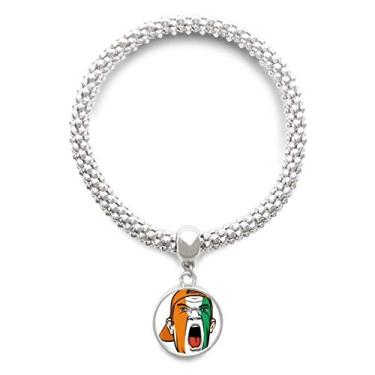 Imagem de DIYthinker Coate D'Ivoire Pulseira de prata com pingente de corrente ajustável para maquiagem facial