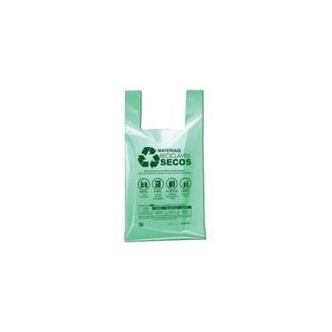 Imagem de Sacola Plástica Ecológica Biodegradável Verde 30x45cm