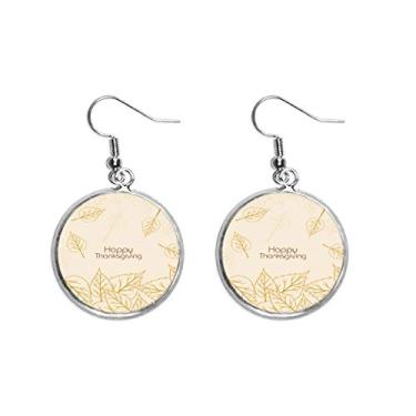 Imagem de Brinco de prata com estampa de folha de Dia de Ação de Graças, joia feminina