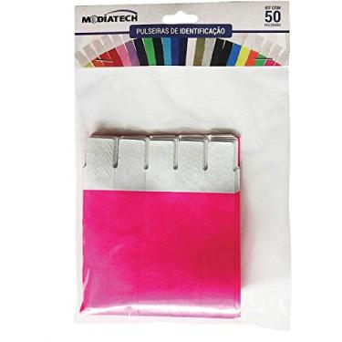 Imagem de Tecnomidia 39225486, Pulseira Identificação, Pink Fluor, Multicolor, pacote de 50