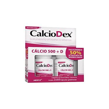 Imagem de Calciodex 500 Mg Kit 2 Potes Com 60 Cápsulas Cada