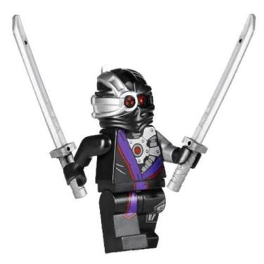 Imagem de Lego 70728 Nindroid Warrior Minifigure w 2 Katanas Battle for Ninjago City 2014