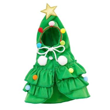 Imagem de IEUDNS Gatos ano novo vestuário pet natal traje cosplay vestido de natal roupas para animais de estimação ano novo fontes de festa para gatos cães, verde eu