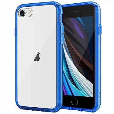 Imagem de JETech Capa para iPhone SE 3/2 (Edição 2022/2020), iPhone 8 e iPhone 7, 4,7 Polegadas, Case de Pára-Choque à Prova de Choque, Capinha Parte Traseira Transparente Anti-Riscos (Azul)
