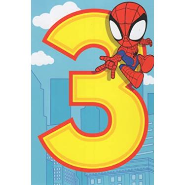 Imagem de Spidey and His Amazing Friends Spider-Man Spiderman Happy 3rd Birthday Card (3 anos de idade) - Quem é SEM MEDO e INCRÍVEL? Quem é ótimo em todos os sentidos? Deve ser o pequeno herói cujo aniversário