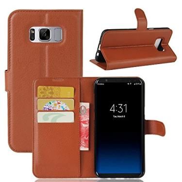 Imagem de Capa para Samsung Galaxy S8 Plus â€“ Capa carteira flip de couro PU de para Samsung Galaxy S8 Plus, capa de proteção de telefone estilo empresarial, capa com [compartimentos para dinheiro