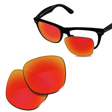 Imagem de Glintbay Lentes de óculos de sol de substituição 100% precisas para Ray-Ban RB2140-54 - Espelhado vermelho fogo polarizado