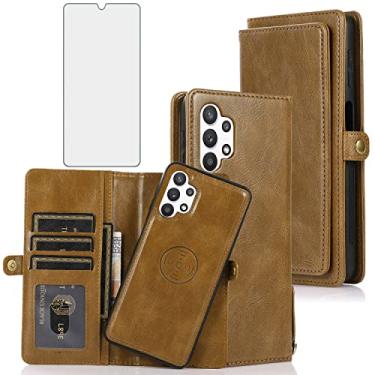 Imagem de Asuwish Capa de telefone para Samsung Galaxy A32 5G 2021 carteira de 6,5 polegadas destacável com protetor de tela e porta-cartão flip celular Gaxaly M32 G5 Galaxies A 32 32A S32 SM-A326U A326U