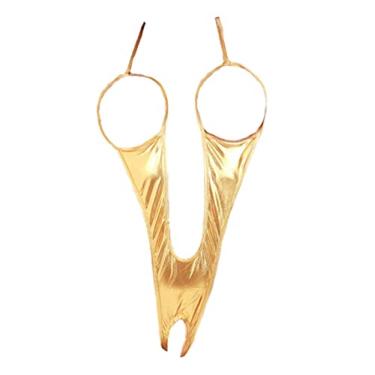 Imagem de YQHWLKJ Mulheres sutiã aberto lingerie sexy couro PU disfarces sexy virilha fato erótico tentação roupa sexual, Dourado, Tamanho único