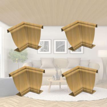 Imagem de Cantoneira Interna Pvc 25x25mm com Engate Rápido 4 Unidades Permatti Cerejeira