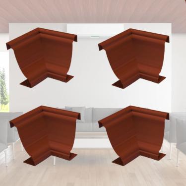 Imagem de Cantoneira Interna Pvc 25x25mm com Engate Rápido 4 Unidades Permatti Mogno