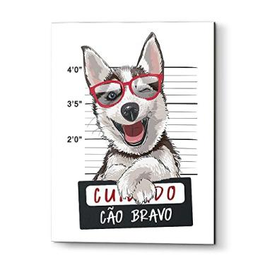 Imagem de Placa Decorativa Cuidado! Cão Bravo Cachorro Carente Pet Amigo do Homem