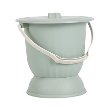 Imagem de harayaa Escarradeira com tampa e alça, comadre portátil, balde sanitário noturno, penico, penico, Verde