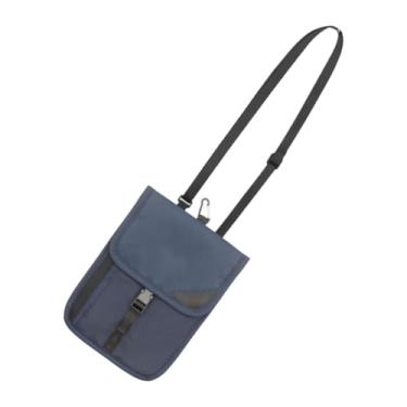 Imagem de Generic Carteira de pescoço de viagem com bloqueio RFID, bolsa de pescoço, bolsa de roupa íntima para mulheres e homens, leve, com alça de pescoço ajustável, Azul