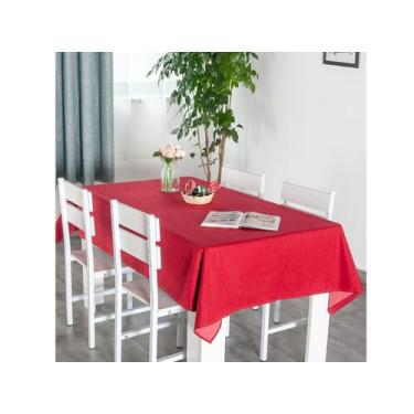 Imagem de Toalha Mesa Retangular Tecido Rustico Lavável Texturizado 2m - Casa Ar