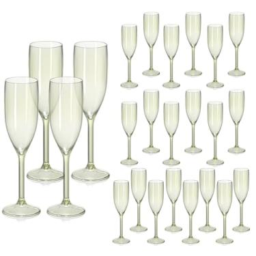 Imagem de XUWAIDSGN 24 peças taças de champanhe taças de vinho de plástico, taças de champanhe vintage, taças de bar de mimosa, 153 g para Natal, aniversário, casamento, noiva (24, verde sálvia)