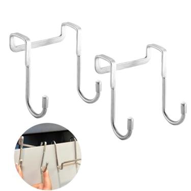 Imagem de Rukinovi 2 ganchos sobre armário, portas de gabinete multiuso ganchos duplos S para pendurar, gaveta, armário, utensílios de cozinha, porta de guarda-roupa, bolsas, toalhas e chaves, ganchos de