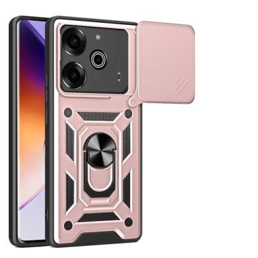Imagem de Kukoufey Capa compatível com Tecno Pova 6 5G, com capa de lente de câmera deslizante compatível com Tecno Pova 6 Pro 5G LI9 capa rosa