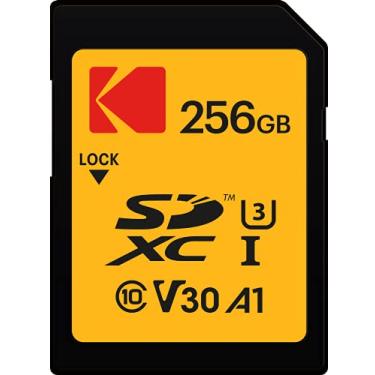 Imagem de Cartão SD Kodak 256 GB UHS-I U3 V30 Ultra - Velocidade máxima de leitura de 95 MB/s - Velocidade de gravação 85 MB/s máx. - Armazenamento de vídeos 4K Ultra HD e fotos HD - Cartão SD