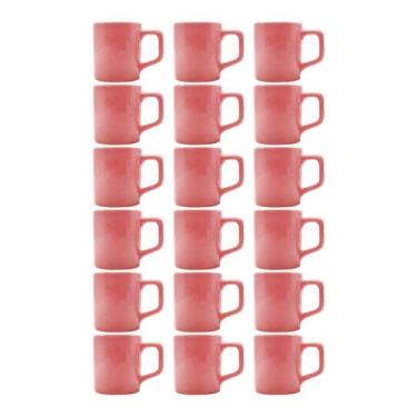 Imagem de Jogo 18 Xícaras Café Cerâmica Colors 80mL Rosa Vibrante - ECOS, Colors
