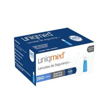 Imagem de Lancetas de Segurança 28G x 1.8mm c/ 100 Uniqmed