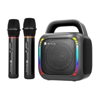 Imagem de Máquina de karaokê Hibriway com 2 microfones sem fio 50W