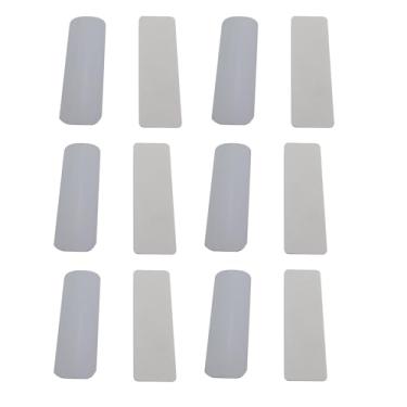 Imagem de ZHYOHEN 6 conjuntos de persianas brancas de 7,6 cm de PVC para substituição de lâminas fixadoras horizontais de reparo de cortina peça de substituição adequada para persianas verticais