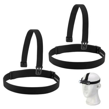 Imagem de Alça de substituição para farol preto Petzl Pelican Fenix Streamlight, tira elástica para farol e faixa superior confortável de 2,5 cm de largura, silicone antiderrapante, 4 peças