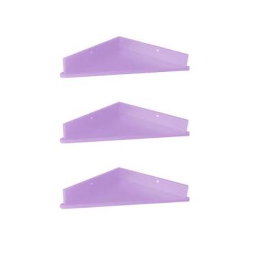 Imagem de Trio prateleiras canto em MDF Kit com 3 prataleiras cantoneira - Eraum