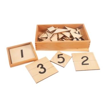 Imagem de menolana Cartões numéricos de madeira Math Puzzle Ajuda Ajuda Fine Motor Skill Materia de Materia