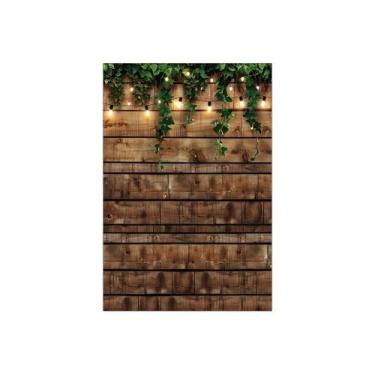 Imagem de Painel De Festa Vertical 1,50 x 2,20 Ripas de Madeira com Folhagens 01