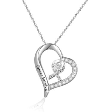 Imagem de HOLLP Colar de conscientização do câncer de pulmão, fita branca, sobrevivente, presente de conscientização do pulmão para ela, 46+5 cm(18+2"), Latão, Sem Pedra Preciosa