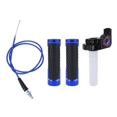 Imagem de REPAIROCK Kit de capa para manoplas de motocicleta 22 mm 15/40.6 cm 24 mm kit de capas de guidão de borracha de liga de alumínio para motocicleta, scooter, bicicleta, quadriciclo, azul, 1 conjunto