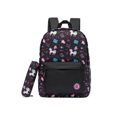 Imagem de Kit Mochila Bolsa Reforçada com Estojo Escolar Faculdade - Coban, U, P