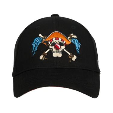 Imagem de Bioworld One Piece Live Action Buggy Straw Hat Pirates Emblem Black Traditional Adjustable Hat