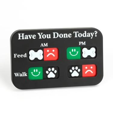 Imagem de YAUYIK Lembrete de alimentação de cães, adesivo de lembrete magnético, gráfico de indicação diária AM/PM para alim/passear com seus animais de estimação, ímãs de geladeira e fita dupla face, ajuda
