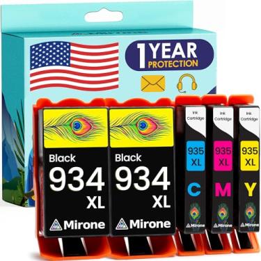 Imagem de Mirone Cartuchos de tinta compatíveis de substituição para HP 934 e 935 cartuchos de tinta Combo Pack para HP 934xl para impressoras 935 Combo Pack XL Officejet Pro 6830 5pk