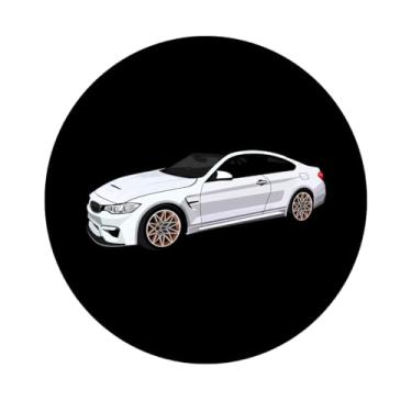 Imagem de Adesivo Redondo Decorativo com Carro, 5cm, Design Retrô (Carro B1)