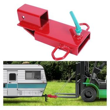 Imagem de ECOTRIC Adaptador de reboque para reboque de palete receptor, engate de empilhadeira, inserção de 5 cm