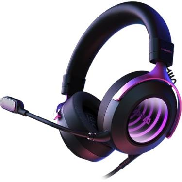 Imagem de ausounds AU-GX | Fone de ouvido com fio para jogos USB-C/A, drivers magnéticos planares, áudio espacial envolvente 7.1, efeitos de iluminação abissal, fones de ouvido leves funcionam no PC, PS4, PS5