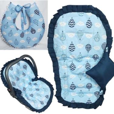 Imagem de Kit Almofada Amamentação + Capa de Bebê Conforto + Capa de Carrinho - 