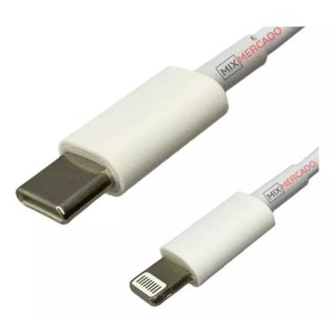 Imagem de Cabo Usbc Lightning Carregador Celular Carga Branco 1M - Mixmercado, B