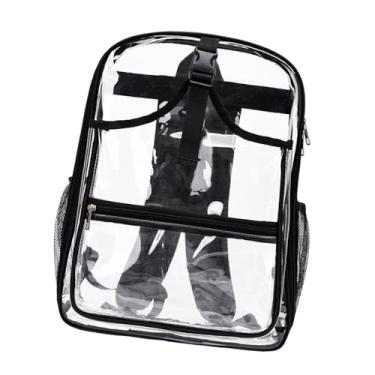 Imagem de YIJU Mochila de tênis, bolsas para raquetes, PVC, leve, transparente, grande capacidade, unissex, academia, badminton, mochila de tênis para homens e, Preto
