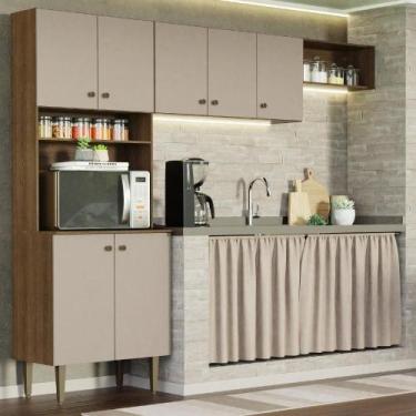 Imagem de Armário Cozinha Compacta Quiosque 235cm Rustic/crema - MADESA